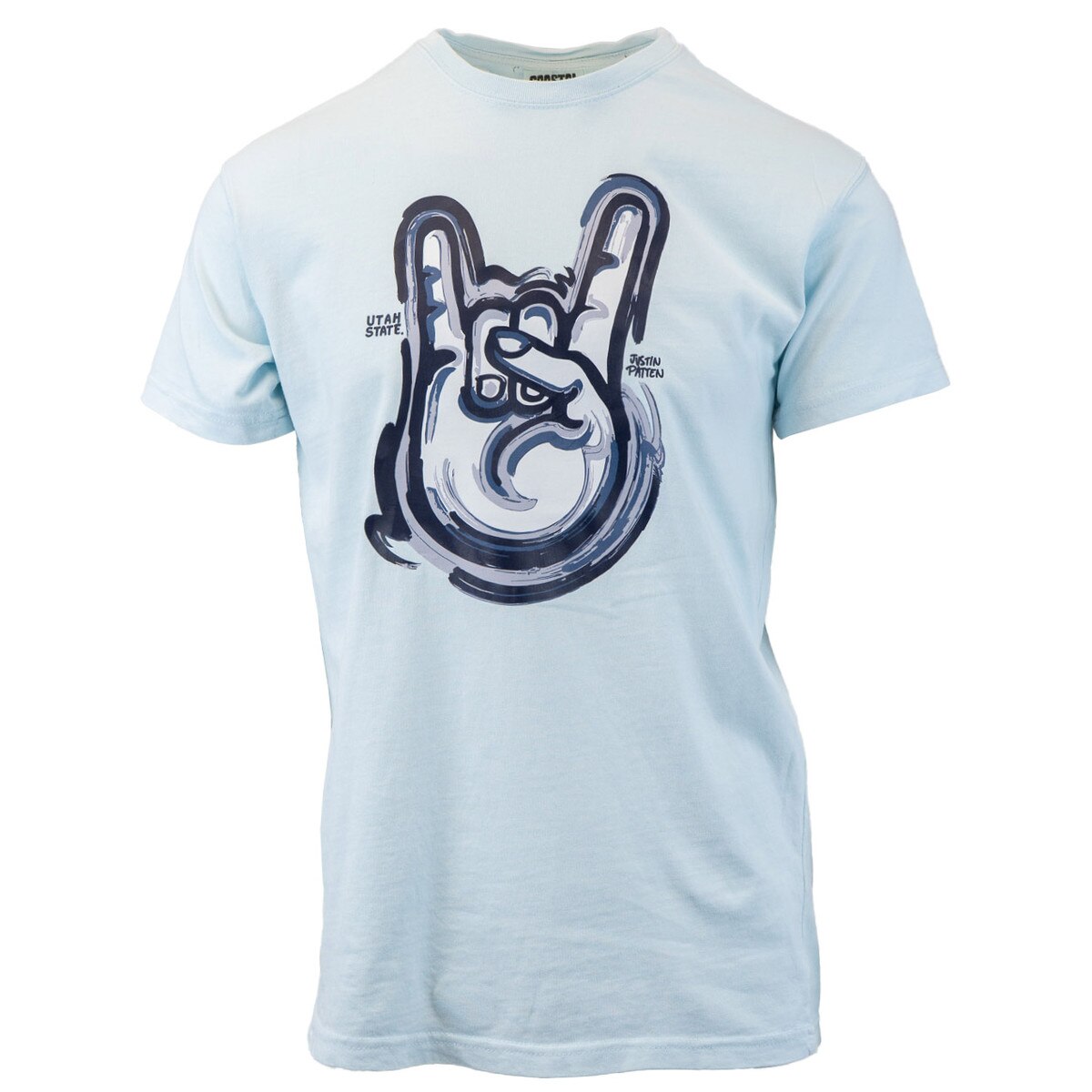 Go Aggies Painted Horns Adult Light Blue T-Shirt